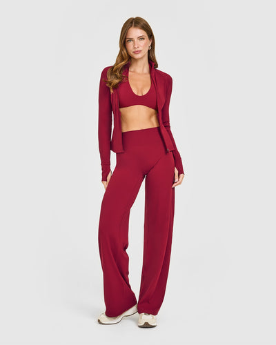 SoftMotion™ Minimal Halter Neck Bralette | Ruby Red