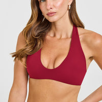 SoftMotion™ Minimal Halter Neck Bralette | Ruby Red