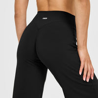 SoftMotion™ Straight Leg Bottoms with White Logo | Black