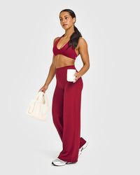 SoftMotion™ Straight Leg Bottoms | Ruby Red