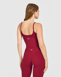 SoftMotion™ Strappy Mid Vest with Built in Bra Shelf | Ruby Red