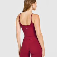 SoftMotion™ Strappy Mid Vest with Built in Bra Shelf | Ruby Red