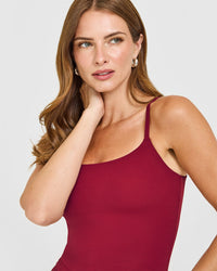 SoftMotion™ Strappy Mid Vest with Built in Bra Shelf | Ruby Red