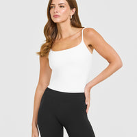 SoftMotionâ„¢ Strappy Mid Vest with Built in Bra Shelf | White