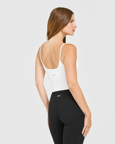 SoftMotionâ„¢ Strappy Mid Vest with Built in Bra Shelf | White