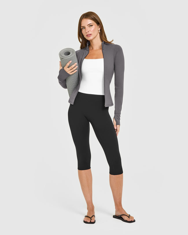 SoftMotionâ„¢ Strappy Mid Vest with Built in Bra Shelf | White
