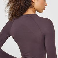 Go To Seamless Fitted Long Sleeve Top | Umber Brown