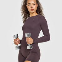 Go To Seamless Fitted Long Sleeve Top | Umber Brown
