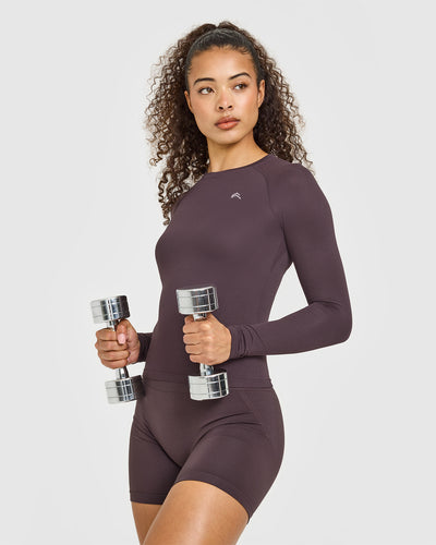 Go To Seamless Fitted Long Sleeve Top | Umber Brown