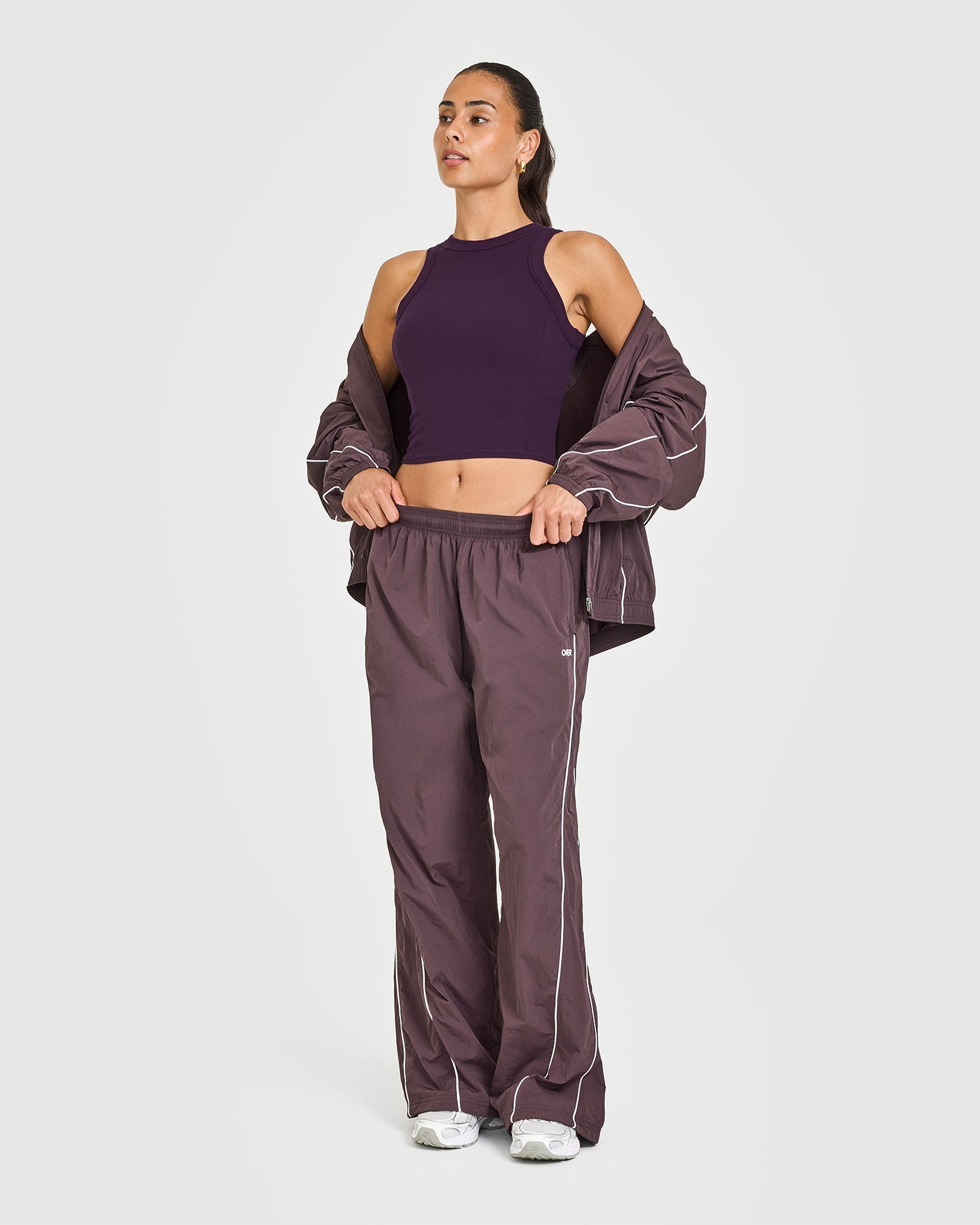 Mellow™ Rib High Neck Mid Tank Top | Blackberry Purple