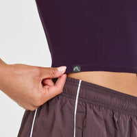 Mellow™ Rib High Neck Mid Tank Top | Blackberry Purple