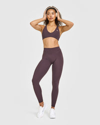 Unified High Waisted Leggings | Dark Umber Brown