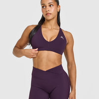 Unified Micro Bralette White Logo | Blackberry Purple