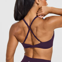 Unified Micro Bralette White Logo | Blackberry Purple