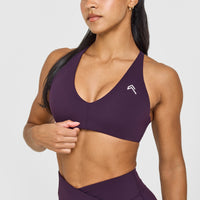 Unified Micro Bralette White Logo | Blackberry Purple