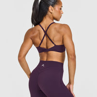 Unified Micro Bralette White Logo | Blackberry Purple