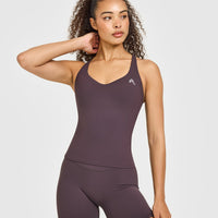 Unified V Neck Cross Back Vest | Dark Umber Brown