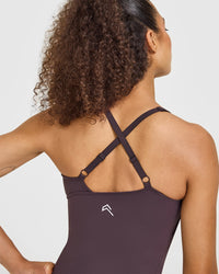 Unified V Neck Cross Back Vest | Dark Umber Brown