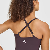 Unified V Neck Cross Back Vest | Dark Umber Brown