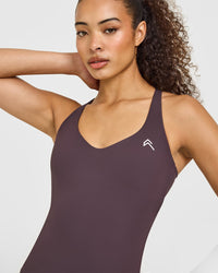 Unified V Neck Cross Back Vest | Dark Umber Brown