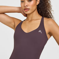 Unified V Neck Cross Back Vest | Dark Umber Brown