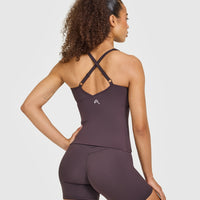 Unified V Neck Cross Back Vest | Dark Umber Brown