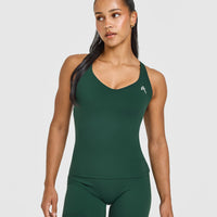 Unified V Neck Cross Back Vest | Racing Green
