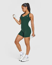 Unified V Neck Cross Back Vest | Racing Green