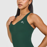 Unified V Neck Cross Back Vest | Racing Green