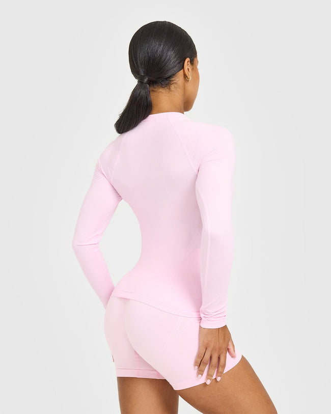 Go To Seamless Fitted Long Sleeve Top | Chalk Pink