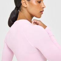 Go To Seamless Fitted Long Sleeve Top | Chalk Pink