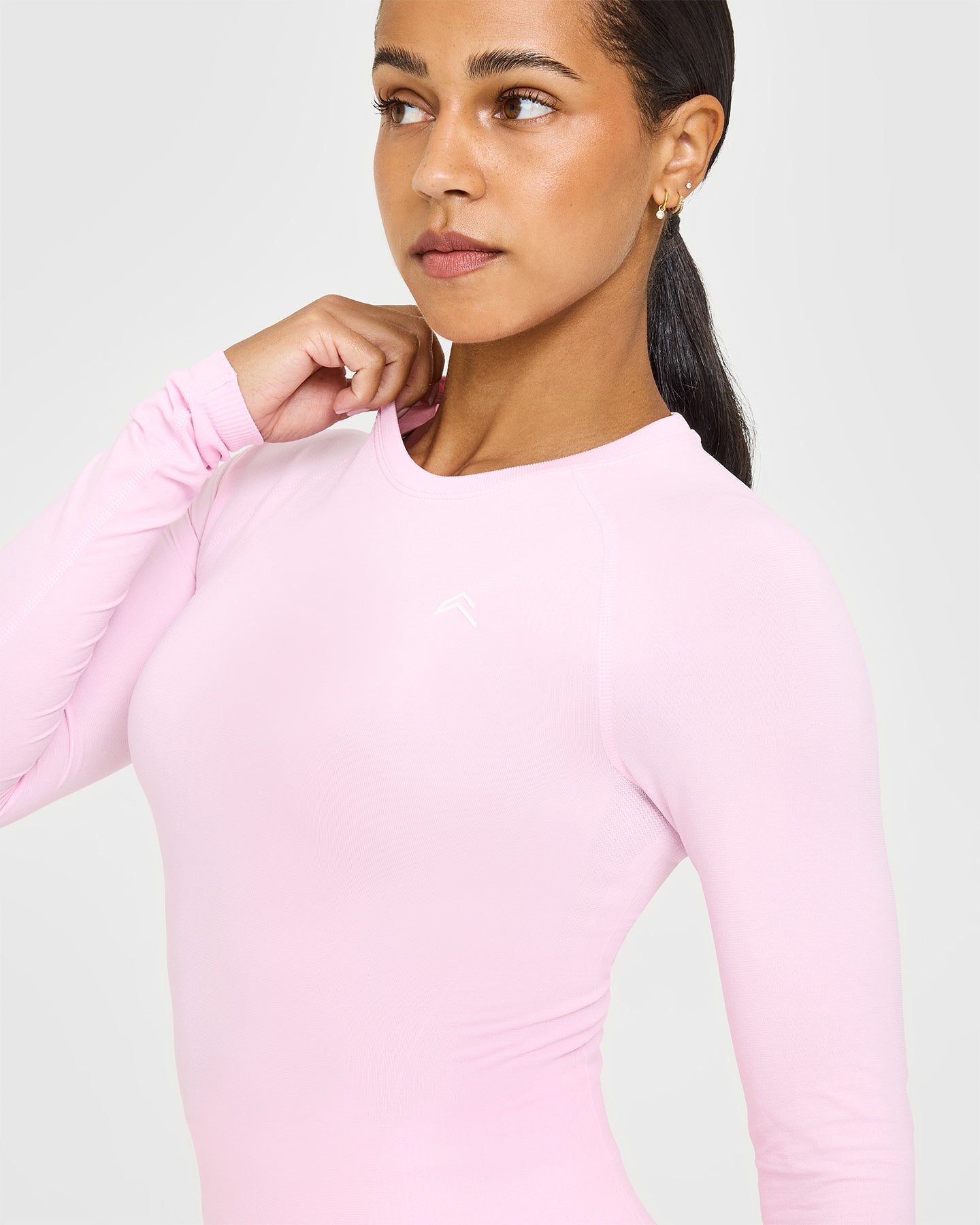 Go To Seamless Fitted Long Sleeve Top | Chalk Pink