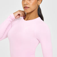 Go To Seamless Fitted Long Sleeve Top | Chalk Pink