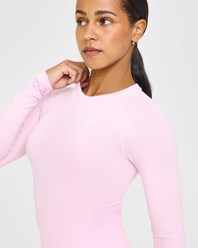 Go To Seamless Fitted Long Sleeve Top | Chalk Pink
