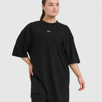 Raising The Bar Graphic Longline T-Shirt | Black