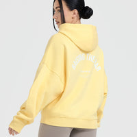 Raising the Bar Graphic Unisex Oversized Hoodie | Sherbert Yellow