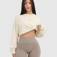 Raw Lounge Crop Sweatshirt | Off White