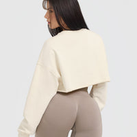 Raw Lounge Crop Sweatshirt | Off White
