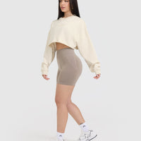Raw Lounge Crop Sweatshirt | Off White