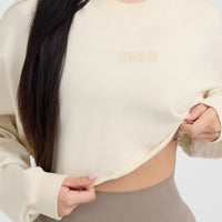 Raw Lounge Crop Sweatshirt | Off White