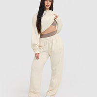 Raw Lounge Crop Sweatshirt | Off White