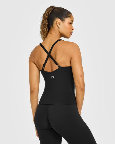 Unified V Neck Cross Back Vest White Logo | Black