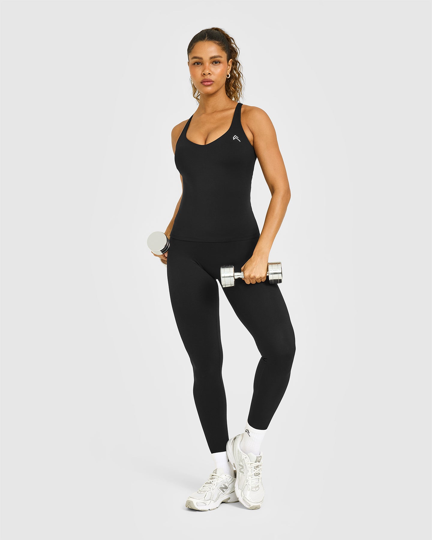 Unified V Neck Cross Back Vest White Logo | Black