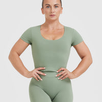 Timeless Crop Short Sleeve Tee | Sage