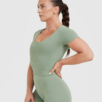 Timeless Crop Short Sleeve Tee | Sage