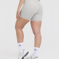 Timeless High Waisted Shorts 6" | Light Grey