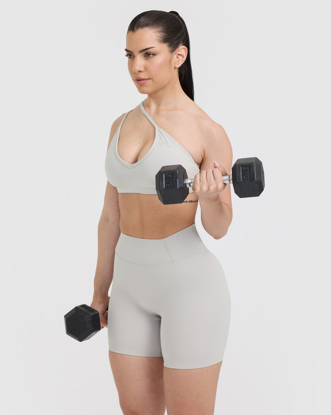 Timeless High Waisted Shorts 6" | Light Grey