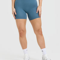 Timeless High Waisted Shorts 6" | Moonstone Blue