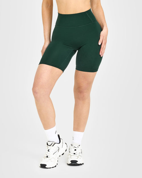 Oner Modal Timeless High Waisted Shorts with White Logo | Racing Green