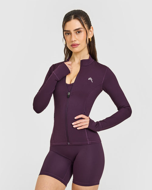 Oner Modal Timeless Jacket with White Logo | Blackberry Purple